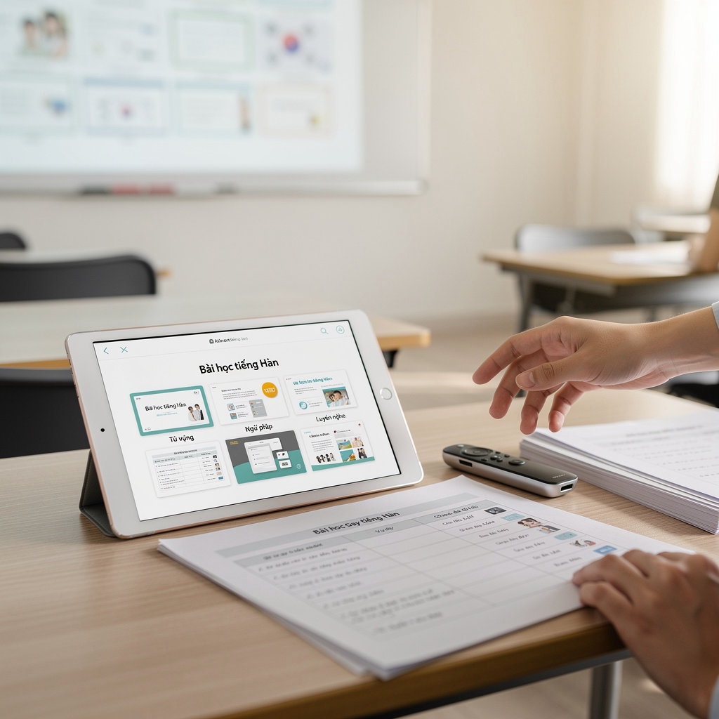 Olinesting Korean language teaching support tool for classroom document display in Hà Nội